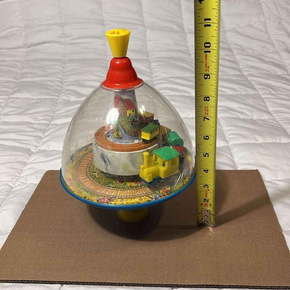Vintage Large Toy Train Spinning Tin Peg-Top Karl Rohrseitz Zirndorf Germany - Picture 6 of 9
